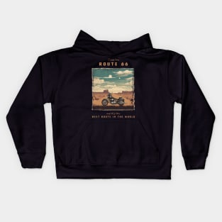 The U.S. Route 66 - best motorcycle route in the world Kids Hoodie